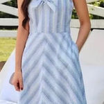 Draper James Seer Sucker Blue & White Bow Dress Size 8 NEW Photo 0