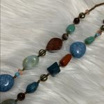 Vibrant Blue and Orange Beaded Long Necklace Photo 3