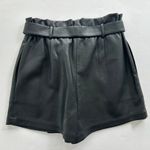 BCBG MAXAZRIA Faux-Leather Paper-Bag Waist Shorts Black Size Small NEW Photo 4