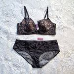 Adore Me NWT  Diara Contour Balconette Bra (38C) and Panty Set (XL)  Black 💛 Photo 9