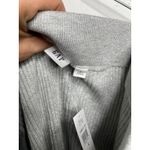 Gap NEW Silver Metallic Ribbed Midi Bodycon Skirt Size Large Stretch Gray Silver Photo 1