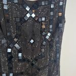 Free People  Speak Easy Beaded Mini Dress Black Photo 2