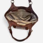 Brahmin  Tan and Cream Canvas and Crocodile Shoulder Bag Photo 2