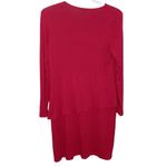J Jill Wearever collection red stretch jersey knit tiered long sleeve dress XS Photo 1