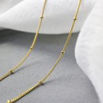 Sterling Silver Dainty Gold Plated 925  Beaded Choker Photo 4