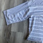 Ralph Lauren Lauren Women's L Gray Striped Boatneck Top Baggy Oversized Lounge Photo 1