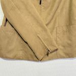 Evan Picone  Women's Tan Faux Suede Blazer Jacket Size 10 Zippered Pockets Photo 1