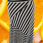 Body Central  Black and White Striped Long‎ Skirt Size XL Photo 0