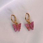 Princess Polly Pink Butterfly Huggie Earrings Photo 0