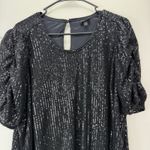 Torrid  Black‎ All Over Sequin Ruched Short Sleeve Top Size 1X Photo 6