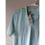 Adidas NWT  Golf Women's Polo Shirt UPF 50 in Light Blue Size L Photo 8