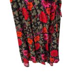 Rolla’s Cleo Rambling Floral Mini Wrap Dress size medium Black Red Pink Flowers Photo 5