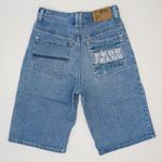 Vintage 90s FUBU Embroidered Denim Shorts Jorts Size 25 Photo 2