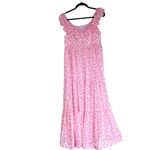 Chelsea28 NWOT  X Nordstrom Ruffle Midi Dress In Pink Falling Leaves Photo 2