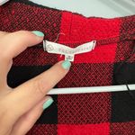 FSL + Apparel Red & Black Buffalo Plaid Fringe Vest Top Size Small Open Front Photo 3