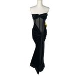 Bronx and Banco Gina Gown in Black Small New Womens Velvet Long Maxi Dress Photo 3