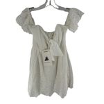 Here Comes the Sun NEW/NWT  White Cotton Eyelet Off-Shoulder Mini Dress Size XS Photo 2