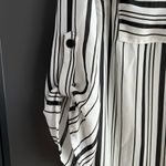 AB Studio Black and White Striped button down Photo 3