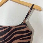 Summersalt  Tan Modern Zebra Toffee & Sea Urchin The Midi Sports Bra Tank Top Photo 2