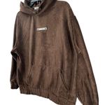 Maniere De Voir Pullover Hoodie Women M Brown Corduroy Oversized Sweatshirt Photo 1