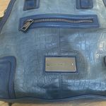 L.A.M.B. Gwen Stefani Domed Croc Embossed Blue Leather Bag Photo 11