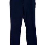 ZARA Chino Crop Trouser Dress Pant Stretch Straight Leg Pockets 6 Navy Blue Photo 13