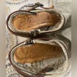 blowfish  Malibu Women Canvas Open Toe Slingback Flat Sandals Brown Green sz 8 Photo 2