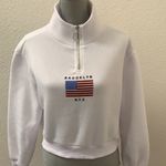 Brooklyn NYC sweatshirt juniors medium women’s XS white American Flag Y2K RARE Size undefined Photo 1
