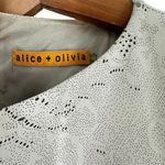 Alice + Olivia  Ivory Laser Cut Leather Sleeveless A-Line Dress Size 2 Photo 5