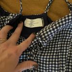 Navy Blue and White Gingham Romper Black Photo 2