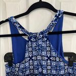 cupio  Blue and White Halter Sheath Mini Dress Photo 2