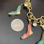 Vintage Unsigned Enamel Shoe Charm Bracelet Photo 5