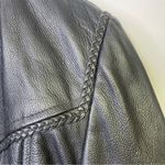 All State Leather Jacket Vintage Coat Biker Moto Zip Up 90s Quilted Lining Size 3X Photo 2