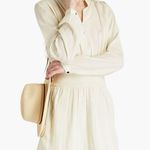 Rag and Bone  Calista Shirred Gathered Gauze Dress, Ivory Size M New w/Tag $395 Photo 1