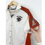Harley Davidson  Women's Embroidered Button Down Shirt 1W Burnt Orange Patch Photo 3