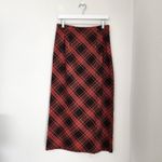 American Vintage Vintage 90s Briggs New York Red Brown Plaid Midi Skirt High Rise Dark Academia 6 Photo 8