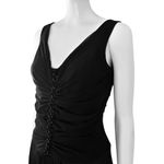 ABS Allen Schwartz Vintage 90s ABS Black Midi Cocktail Dress Beaded. M/L. Party Retro Prom Deep V Photo 8