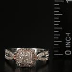 STERLING SILVER W/14K ROSE GOLD OVERLAY ACCENTS .33CTW GENUINE DIAMOND RING (7) Photo 12