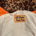 Amazon Cutest Y2K Orange and White Halter Crop Top Photo 2