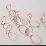 Boutique Gold Rhinestone Stacking Midi Finger Multi Size 8pc Ring Set‎ NEW Photo 2