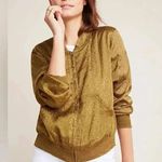 Anthropologie Maeve Golden Tan Silky Bomber Jacket Women’s Size Small S Photo 1
