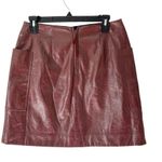 Maeve  Anthropologie Faux Leather Vinyl Look Wine Burgundy Mini Skirt NWOT size 6 Photo 5