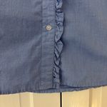 Boden Wide Bell Long Sleeve Ruffle Front Button Down Shirt Top Blue Size 6 UK 10 Photo 6
