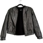 Paige x Rosie Huntington-Whitel Metallic Boxy Cropped Bomber Jacket Silv… Photo 26