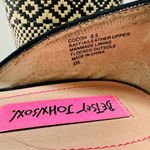 Betsey Johnson Cocoh Raffia Slip On Shoes Size 8.5 Tan Black Weaved D'Orsay Flat Photo 3