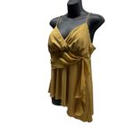 Studio 1940 Vintage Y2K Gold Glitter V-Neck asymmetrical tank top Photo 2