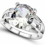 TJ Maxx Size 8 White Sapphire Silver Ring Photo 0