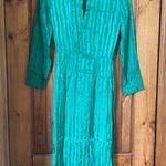 & Other Stories & Other Stories Paris Atelier Twist Knot Green Striped Long Sleeve Midi Dress Photo 11