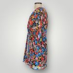 RESA Iris Floral Faux Wrap Mini Dress Black Multicolor Long Sleeve Size Small‎ Photo 5