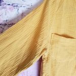 MOTE MUSTARD YELLOW ORANGE SLUB COTTON V NECK BOHO LAGENLOOK BLOUSE XL Photo 3